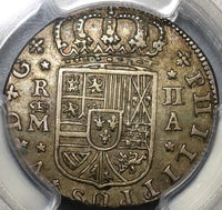 1723-M PCGS AU Det Spain 2 Reales Philip V Silver Madrid Mint Coin (20053104C)