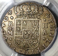 1723-M PCGS AU Det Spain 2 Reales Philip V Silver Madrid Mint Coin (20053104C)