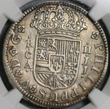 1725-CA NGC AU Spain 2 Reales Philip V Silver Scarce Cuenca Mint Coin (21021902C)