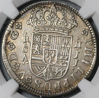 1725-CA NGC AU Spain 2 Reales Philip V Silver Scarce Cuenca Mint Coin (21021902C)