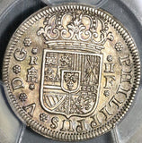 1727-F PCGS AU 55 Spain 2 Reales Philip V Silver Segovia Mint Coin (20091501C)