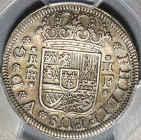 1727-F PCGS AU 55 Spain 2 Reales Philip V Silver Segovia Mint Coin (20091501C)