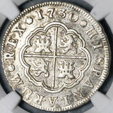 1730-M NGC XF 45 Spain 2 Reales Philip V Silver Madrid COlonial Coin POP 1/1 (21101501C)