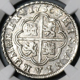 1736-S PA NGC AU 55 Spain 2 Reales Philip V Silver Seville Coin POP 2/2 (21051305C)