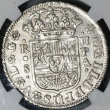 1736-S PA NGC AU 55 Spain 2 Reales Philip V Silver Seville Coin POP 2/2 (21051305C)