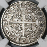 1737-M NGC AU 55 Spain 2 Reales Philip V Silver Madrid Coin POP 2/0 (21061103C)