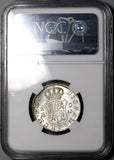 1808-M NGC MS 64 Spain 2 Reales Charles IV Madrid Mint Silver Coin POP 2/1 (22072301C)