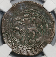 1469 NGC VF Det Spain 4 Maravedis Granada Ferdinand & Isabella Columbus Voyage Coin (20102401C)