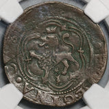 1469 NGC VF Det Spain 4 Maravedis Granada Ferdinand & Isabella Columbus Voyage Coin (20102401C)