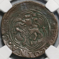 1469 NGC VF Det Spain 4 Maravedis Granada Ferdinand & Isabella Columbus Voyage Coin (20102401C)