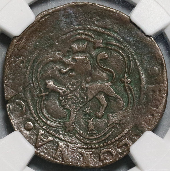 1469 NGC VF Det Spain 4 Maravedis Granada Ferdinand & Isabella Columbus Voyage Coin (20102401C)