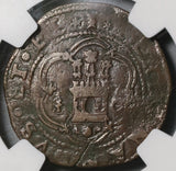 1469 NGC VF Det Spain 4 Maravedis Granada Ferdinand & Isabella Columbus Voyage Coin (20102401C)