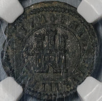 1601-C NGC XF 45 Spain 2 Maravedis Philip III Segovia Lion Castle Coin (21012402C)
