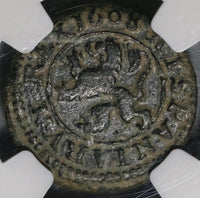 1608 NGC VF 35 Spain 4 Maravedis Philip III Segovia Lion Castle Coin (21012404C)