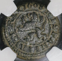 1608 NGC VF 35 Spain 4 Maravedis Philip III Segovia Lion Castle Coin (21012404C)