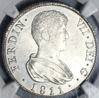 1811-V NGC MS 64 Spain 4 Reales Ferdinand VII Valencia Mint State Silver Coin (20052603C)