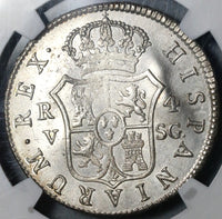 1811-V NGC MS 64 Spain 4 Reales Ferdinand VII Valencia Mint State Silver Coin (20052603C)
