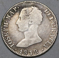 1812-M Spain 4 Reales Spain Joseph Napoleon Madrid Silver Coin (22081401R)