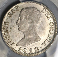 1812-S PCGS AU 58 Spain 4 Reales Spain Joseph Napoleon Seville Silver Coin POP 1/0 (22091403R)