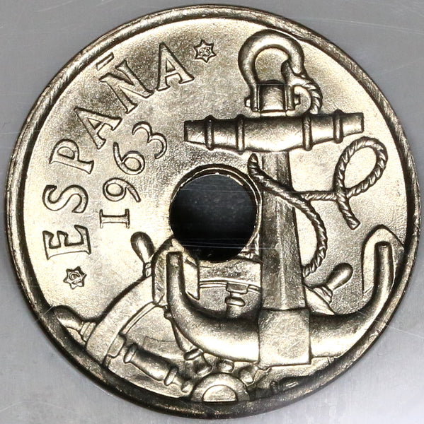 1963(63) NGC MS 64 Spain 50 Centimos Mint State Coin (20021503C)