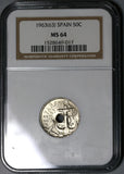 1963(63) NGC MS 64 Spain 50 Centimos Mint State Coin (20021503C)