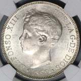 1899 NGC MS 62 Spain 5 Pesetas Alfonso XIII Silver Crown Coin (22032401D)