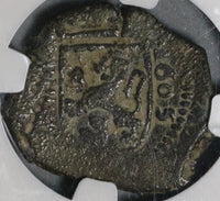 1605 NGC VF 25 Spain 8 Maravedis Philip III Valladolid Lion Castle Coin (21012405C)