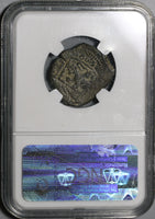 1605 NGC VF 25 Spain 8 Maravedis Philip III Valladolid Lion Castle Coin (21012405C)