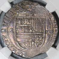 1556 NGC XF 45 Spain 8 Reales Philip II Seville Cob Silver Coin (20112304C)