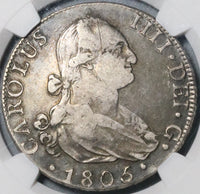 1805-M NGC VF 25 Spain 8 Reales Charles IIII Madrid Silver Dollar Coin (21063003C)