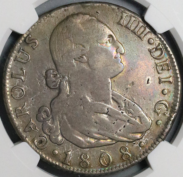 1808-M IG NGC VF Spain 8 Reales Charles IV Scarce Assayer Silver Coin (23020903C)