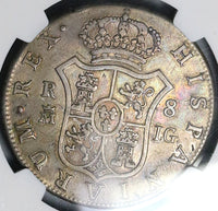 1808-M IG NGC VF Spain 8 Reales Charles IV Scarce Assayer Silver Coin (23020903C)