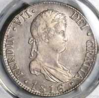 1816-M PCGS XF Det Spain 8 Reales Ferdinand VII Madrid Silver Coin (22122101C)
