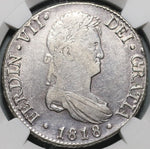 1818/28-M NGC VF 25 Spain 8 Reales Rare Date Error Silver Coin POP 1/0 (20090302C)