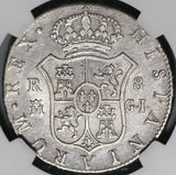 1818/28-M NGC VF 25 Spain 8 Reales Rare Date Error Silver Coin POP 1/0 (20090302C)