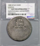 1808 Gerona Province Spain Duro Ferdinand VII Silver Provisional Coin (19093001R)