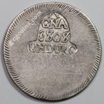 1808 Gerona Province Spain Duro Ferdinand VII Silver Provisional Coin (19093001R)