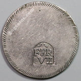 1808 Gerona Province Spain Duro Ferdinand VII Silver Provisional Coin (19093001R)