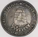 1652 NGC VF 25 Sweden Christina Riksdaler Silver Crown Christ Coin (21052501D)