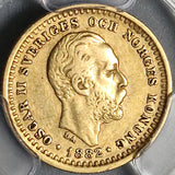 1882-EB PCGS XF 45 Sweden 5 Kronor Gold Oscar II 30k Minted Coin (21100702C)