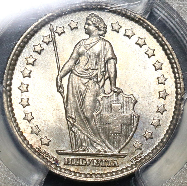 1913 PCGS MS 66 Switzerland 1 Franc Gem BU Swiss Silver Coin