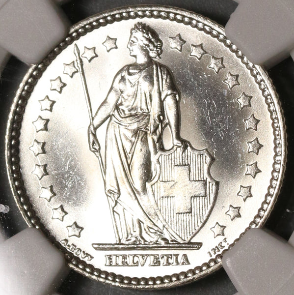 1916 NGC MS 65 Switzerland 1 Franc Mint State Swiss Silver Coin