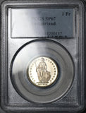 1939 PCGS SP 67 Switzerland 1 Franc Specimen Proof Swiss Gem Coin (22080101C)