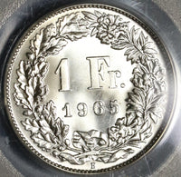 1965 PCGS MS 67 Switzerland 1 Franc Mint State Swiss Coin (19111202C)
