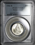 1966 PCGS MS 68 Switzerland 1 Franc Mint State Swiss Coin (19111703C)