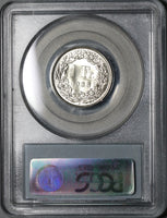 1966 PCGS MS 68 Switzerland 1 Franc Mint State Swiss Coin (20102001C)