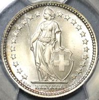 1941 PCGS MS 66 Switzerland 2 Francs Gem Mint State Swiss Silver Coin (20040801C)