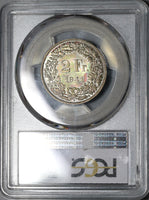 1941 PCGS MS 66 Switzerland 2 Francs Gem Mint State Swiss Silver Coin (20040801C)