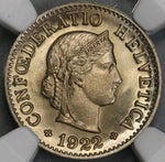 1922 NGC MS 67 Switzerland 5 Rappen Swiss Coin POP 2/0 (19032001C)