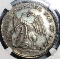 1741 Basel NGC AU 53 1/2 Thaler Dragon City View Swiss Canton Silver Coin (20092802C)